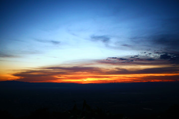 Landscape with Twilight of colorful sunrise on the Mountain and colorful sky in the morning of Thailand