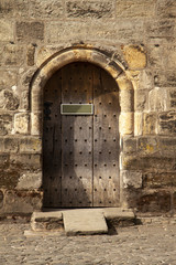 Castle door with plate to write in in Stirling