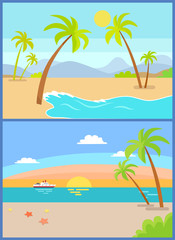 Fototapeta na wymiar Coastline Seaview Poster Tropical Beach, Sea Sand