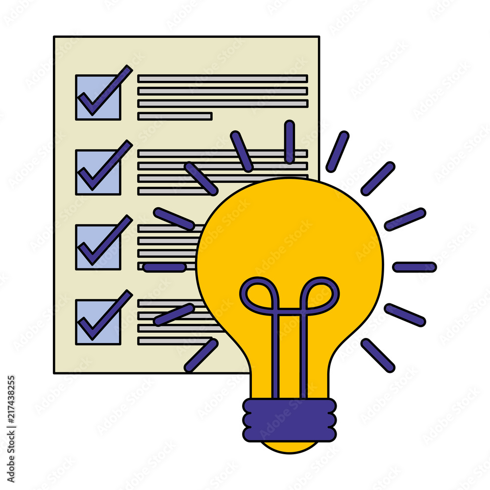 Poster document file with light bulb isolated icon