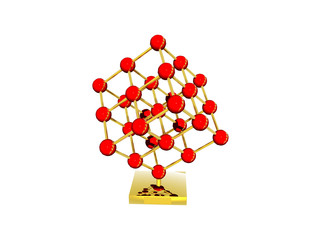 Atommodell eines Kristalles
