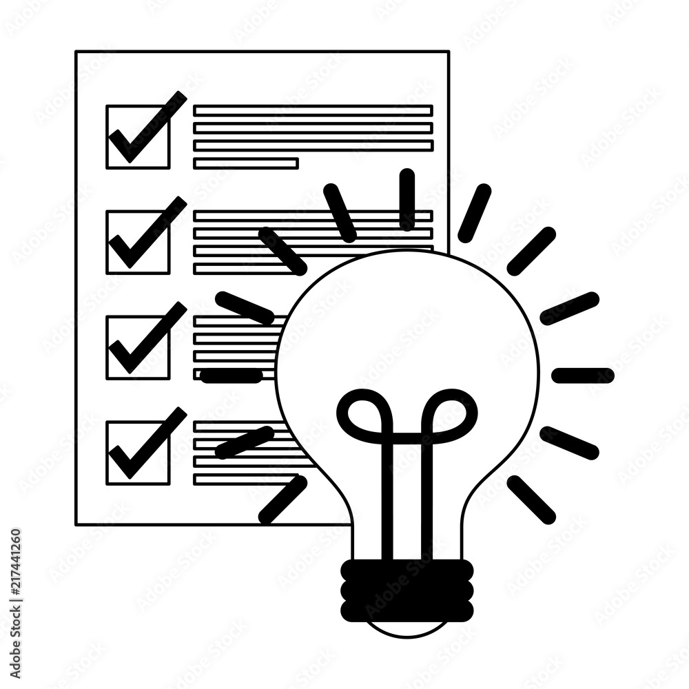 Poster document file with light bulb isolated icon