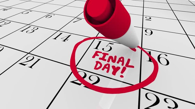 Final Day Last Chance Ending Now Calendar Date 3d Animation
