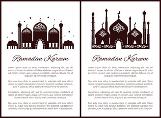 Ramadan Kareem Posters Set Vector Illustration
