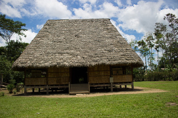 Fototapeta na wymiar bungalow lodge foresta amazzonica amazzonia