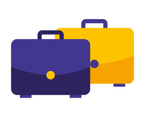 set of portfolio briefcase isolated icon