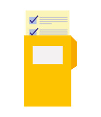 folder with paper document isolated icon