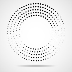 Abstract circular halftone logo. Vector design element