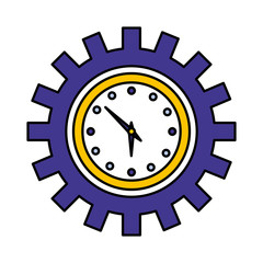 watch time in shape gear machine isolated icon