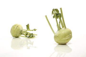 Kohlrabi against white background