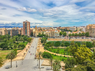 beautiful bridge and city view Valencia spain