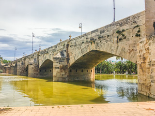 Old bridge with water