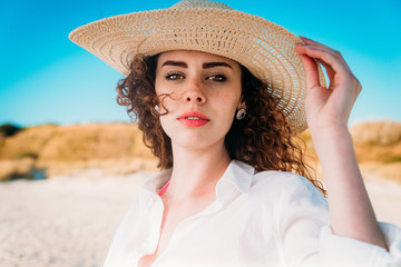 Woman on a tropical beach