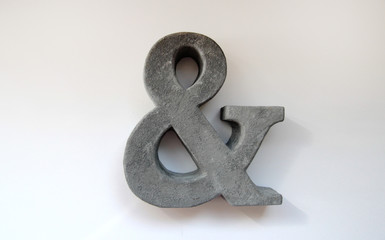 Ampersand, AND (&) symbol 3D concrete grey