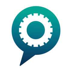 speech bubble with gear isolated icon