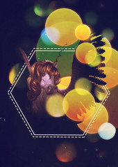 Unicorn portrait with yellow bokeh © AnnaPa