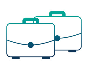 set of portfolio briefcase isolated icon