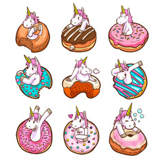 cute unicorn and donuts © soulgie