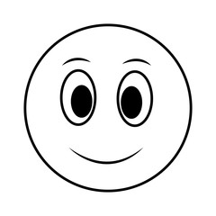 big smiley emoticon happy face black and white