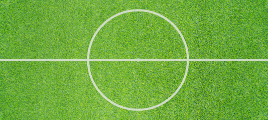 Fototapeta premium Top view photo of Soccer field texture background