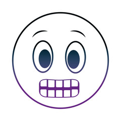 big smiley emoji grinning face neon design