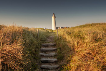 White Lighthouse, Hirtshals Fyr, Hirtshals, Nordjylland (North Jutland) in Denmark