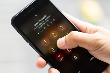 Password of mobile data protection For smartphone users. Image use for security data.