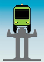 Flat Design Front View of Mono rail Vector