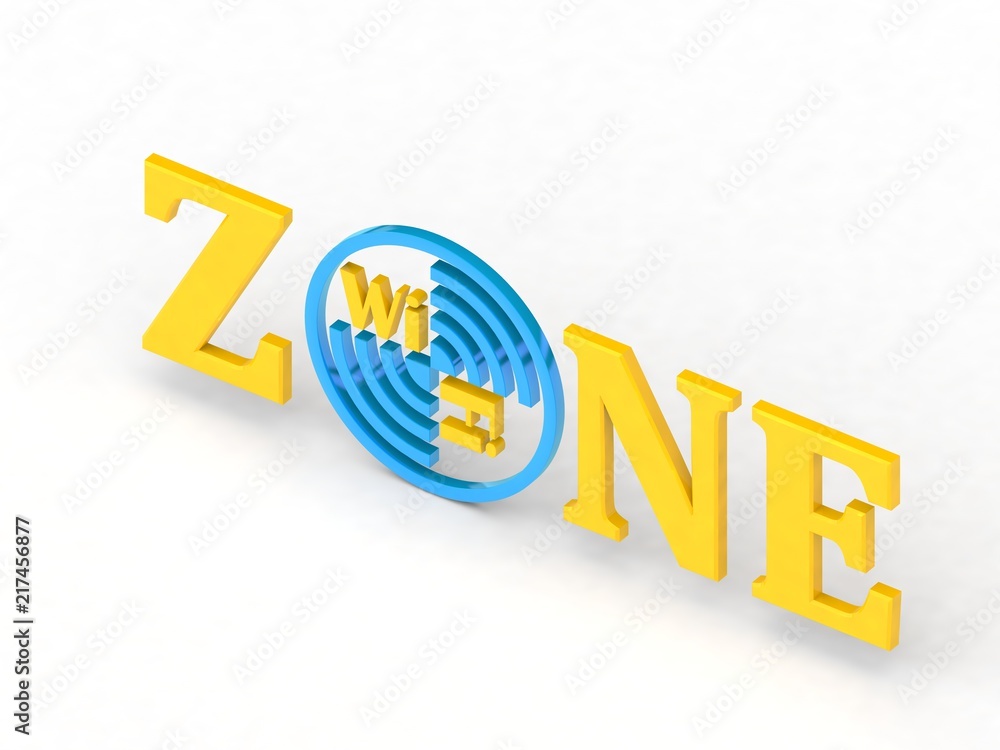Poster image text area wi fi, with the sign of the target and the symbol of wi fi on a white background. th