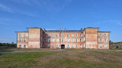 Barrack in Suomenlinna, Castle of Finland in English, an island fortress in the Gulf of Finland, protecting the capital city of Helsinki. Suomenlinna is an UNESCO World Heritage Site.