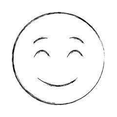 smiley face happy closed eyes emoji hand drawing design