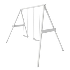 Kids swing model. 3d render isolated on white