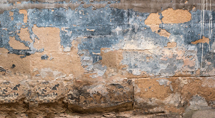 Texture of an old wall. Decayed plaster. Mockup. Background