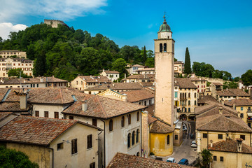 Obraz premium Asolo, Italy, view of Asolo from Queen Cornaro castle
