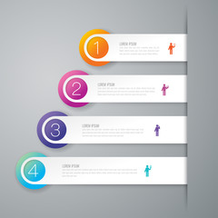 Infographics design vector and business icons with 4 options.