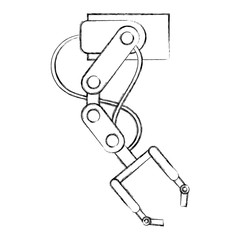 robotic arm futuristic automated work tool hand drawing design