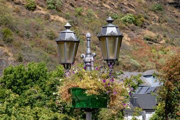 Decorative street lamp in the inner city of a town