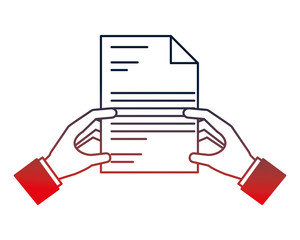 hands with document file isolated icon