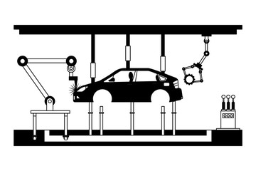 car assembling machine icon