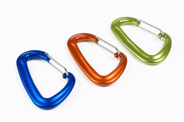 carabiner on white background,carabiner for a hammock