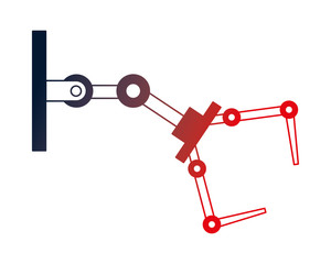 robotic hand machine icon