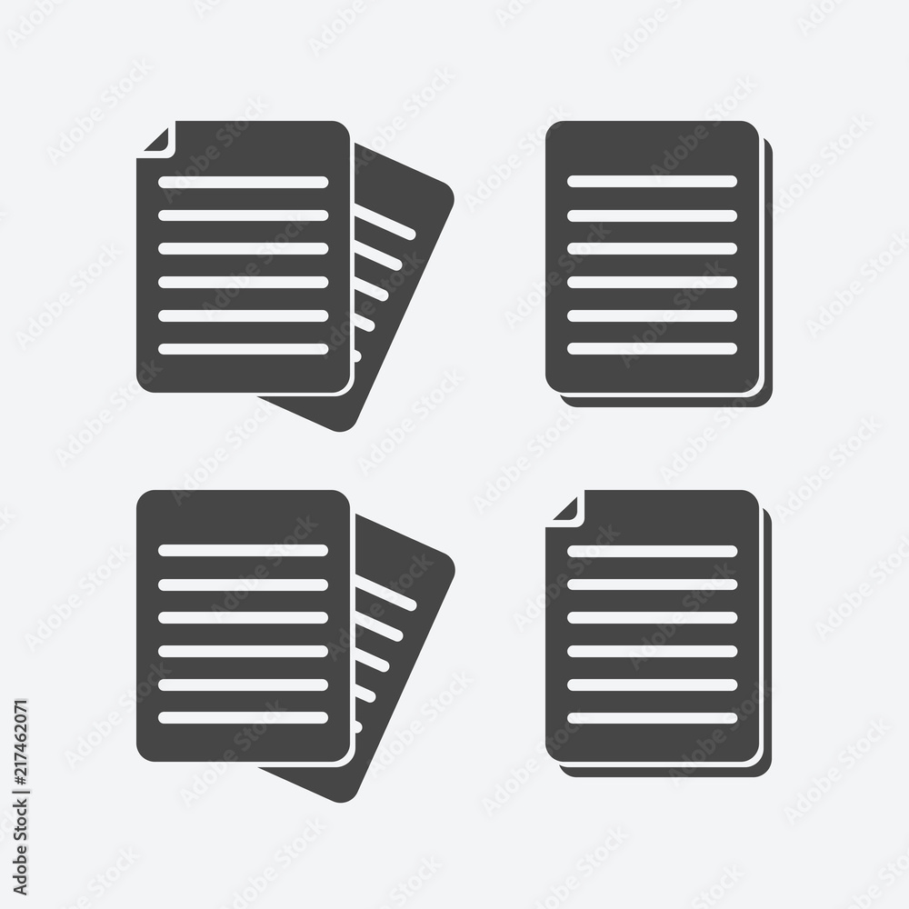 Aufkleber Document icon flat style isolated on background. Document sign symbol for web site and app design.
