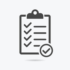 Checklist icon flat style isolated on background. Checklist sign symbol for web site and app design.