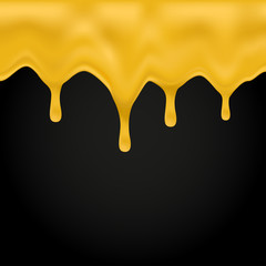Honey dripping on black background, vector, illustration, eps file