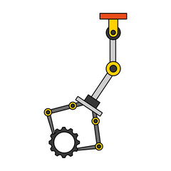 robotic arm holding gear mechanic technology image design