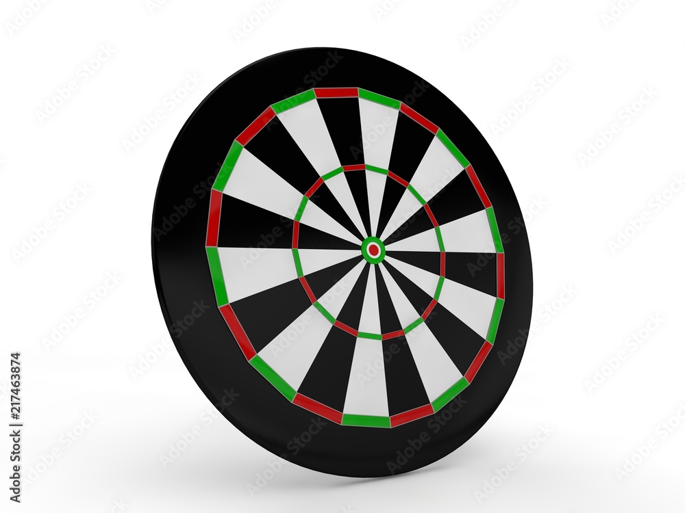 Poster the image of the target for darts. the image on a white background. 3d rendering. the idea of succes