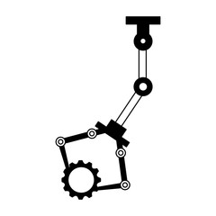 robotic arm holding gear mechanic technology image design