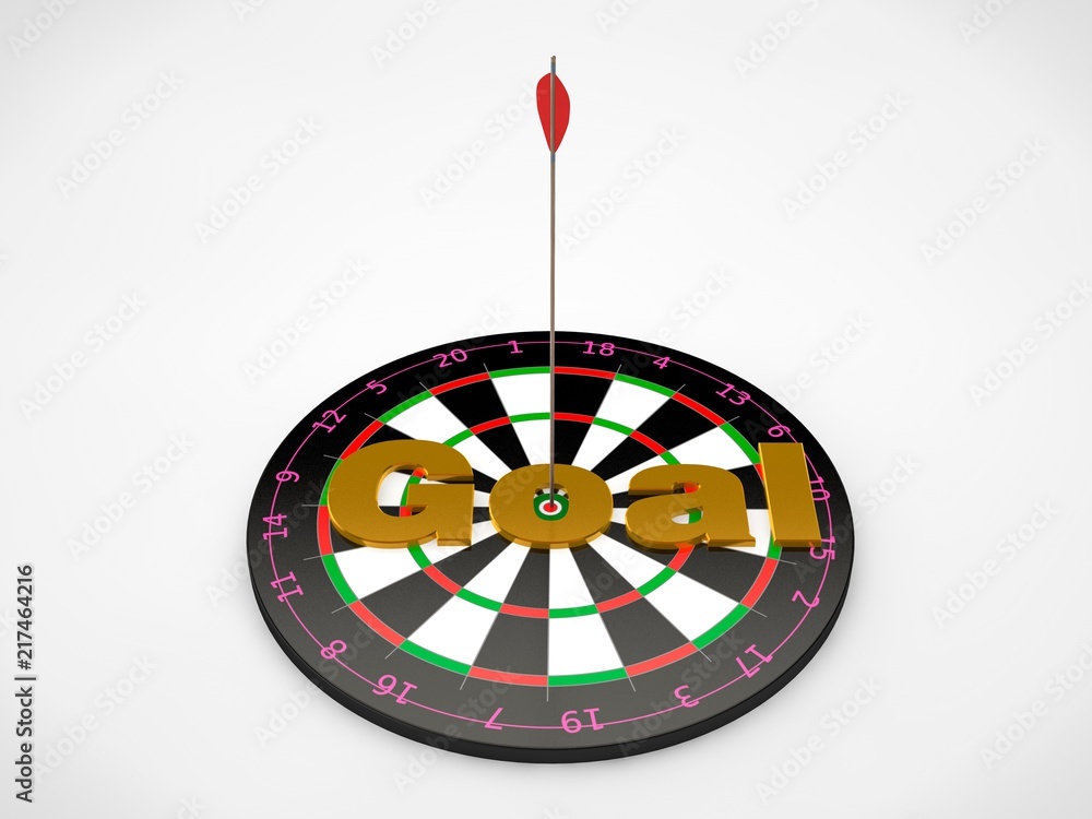 Poster the image of the target for javelins and arrows hit the target text with a golden goal. the image on