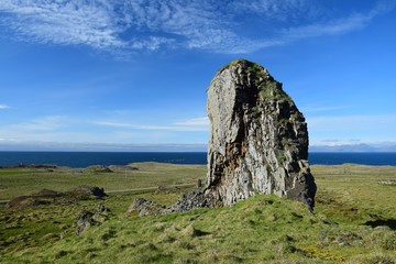 A towering rock on the north tip of peninsula Vatnsnes, Iceland