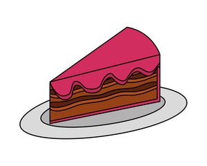 sweet cake slice isolated icon